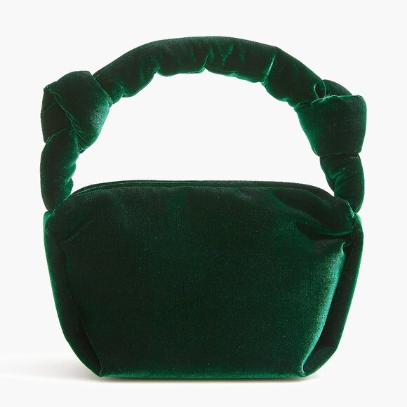 J. Crew Factory Handbags - J. Crew Old Forest Velvet Double-Knot Handbag/NWT